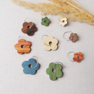 boucle bois fleur creole multicolore