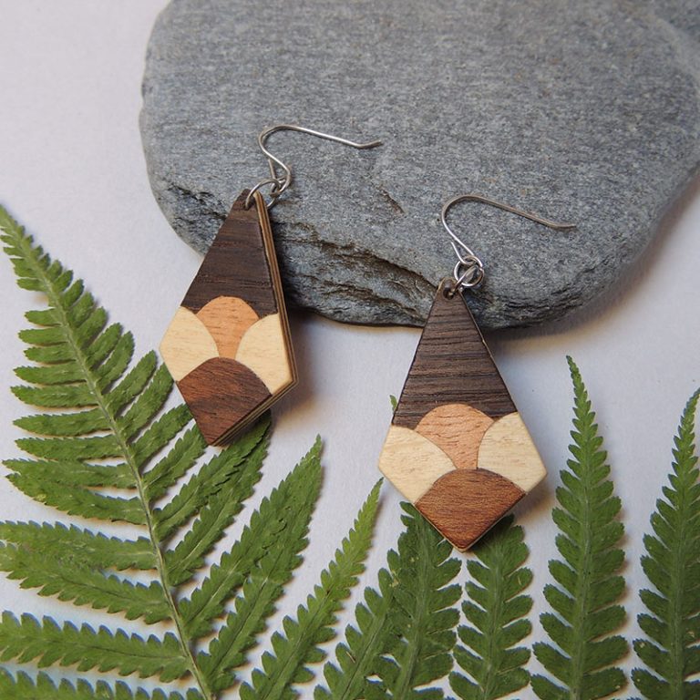 Boucles d’oreilles en bois main image 0