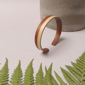 bracelet bois bicolore, bracelet manchette en bois